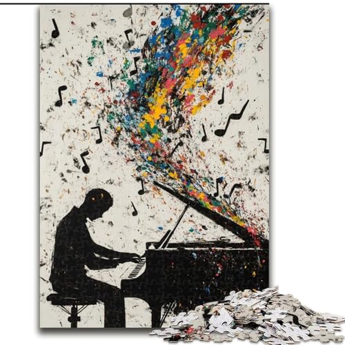 Art Piano Puzzle 1000 Teile für Teenager ab 14 Jahren, Denksportaufgaben, Familienspiele, Weihnachts- und Geburtstagsgeschenke (26x38cm) von LYXIANY