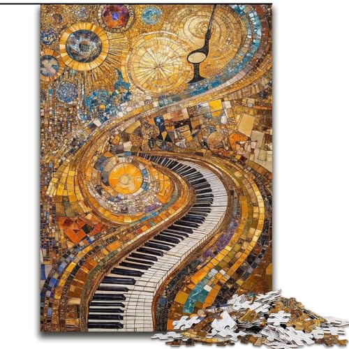 Art Piano Puzzles 1000 Teile für Teenager, Lernspiele, DIY-Spielzeug mit passendem Poster und Quizblatt für Kinder ab 14 Jahren (26x38cm) von LYXIANY