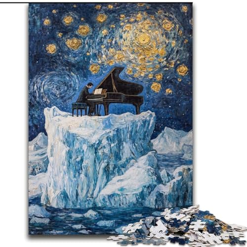 Art Piano Puzzles für Erwachsene, 1000 Teile, Lernspielzeug, Familienspiele mit passendem Poster und Quizblatt (26x38cm) von LYXIANY
