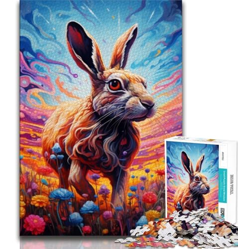 Art Rabbits 1000-teiliges Puzzle für Erwachsene und Jugendliche, Denkspiel, Wanddekoration, einzigartige Geburtstags (50x75cm) von LYXIANY
