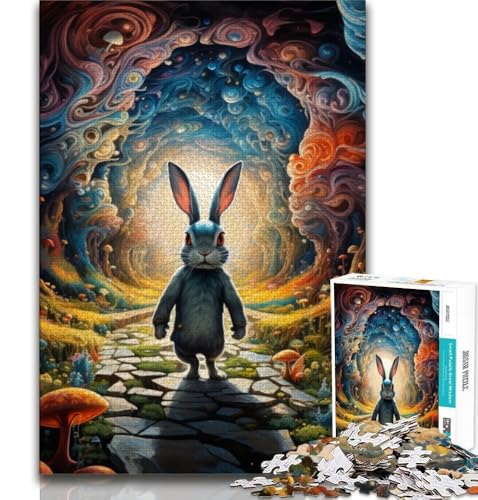 Art Rabbits Puzzle 1000 Teile für Teenager, Denkspiel, Wanddekoration, einzigartige Geburtstags (50x75cm) von LYXIANY