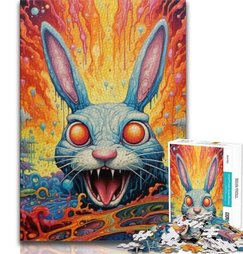 Art Rabbits Puzzle 1000 Teile für Teenager, Denkspiel, Wanddekoration, einzigartige Geburtstags (50x75cm) von LYXIANY