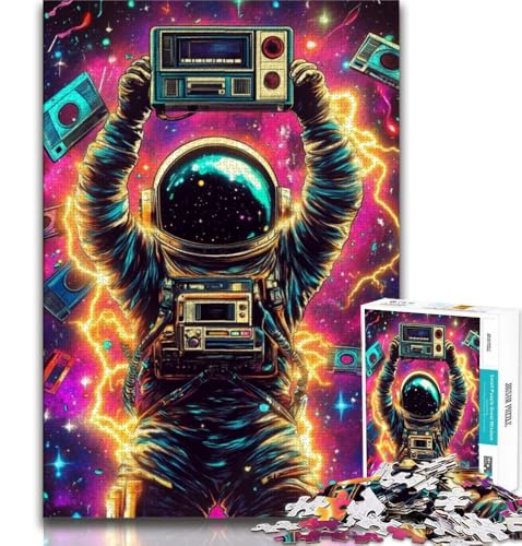 Astronaut DJ Puzzle für Erwachsene, 1000 Teile, schwieriges, dekomprimierendes intellektuelles Lernspielzeug, geeignet als Schreibtischdekoration (50x75cm) von LYXIANY