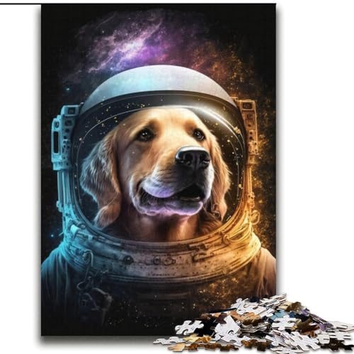 Astronaut Golden Retriever 2000-teiliges Puzzle für Erwachsene und Jugendliche, Staycation-Zeit totschlagen, die Liebe zwischen Paaren stärken (70x100cm) von LYXIANY