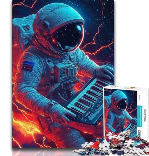 Astronaut spielt Musik-Puzzles für Erwachsene und Jugendliche, 1000 Teile, hilft dem Gehirn, süchtig machendes Spielzeug zu trainieren, um Geduld zu fördern, geeignet für Paare (75x50cm) von LYXIANY