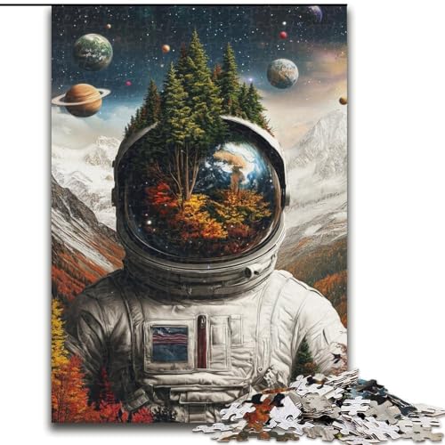 Astronauten-Berge-Puzzle für Teenager, 1000 Teile, Lernspielzeug, Familienspiele mit passendem Poster und Quizblatt (26x38cm) von LYXIANY
