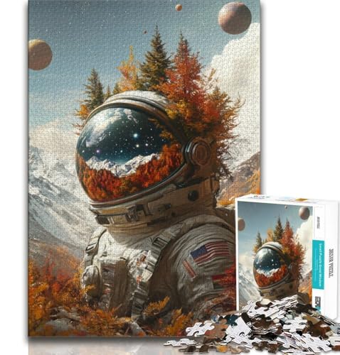 Astronauten-Berge-Puzzles für Erwachsene und Teenager, Puzzle für Lernspiele, Herausforderungsspielzeug, einzigartige Heimdekoration und Geschenke (38x26cm) von LYXIANY