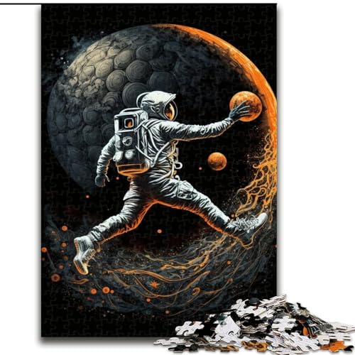 Astronauten-Fußball-Puzzle 1000 Teile für Teenager-Geschenke, Lernspielzeug, Familienspiele, geeignet als Schreibtischdekoration (26x38cm) von LYXIANY