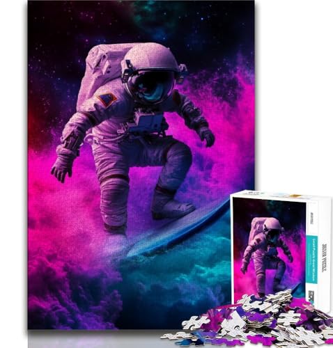 Astronauten-Weltraum-Surfen, 1000 Teile Puzzle für Erwachsene und Jugendliche, Spielspielzeug, jedes Teil ist einzigartig – anspruchsvolles Familienspiel (38x26cm) von LYXIANY