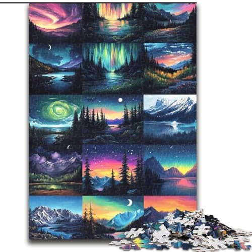 Aurora Collage 1000-teiliges Puzzle, Lernspiele, Heimdekorationsangebot als Geschenk für die ganze Familie (Größe 26x38cm) von LYXIANY