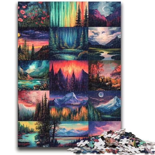 Aurora Collage Puzzle für Erwachsene, 1000 Teile, Denkspiel, Wanddekoration, einzigartige Geburtstags (38x26cm) von LYXIANY