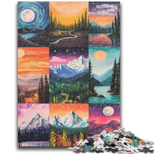 Aurora Collage Puzzle für Erwachsene, 1000 Teile, Spielzeug, Lernspiele, Stressabbau, geeignet als Schreibtischdekoration (38x26cm) von LYXIANY