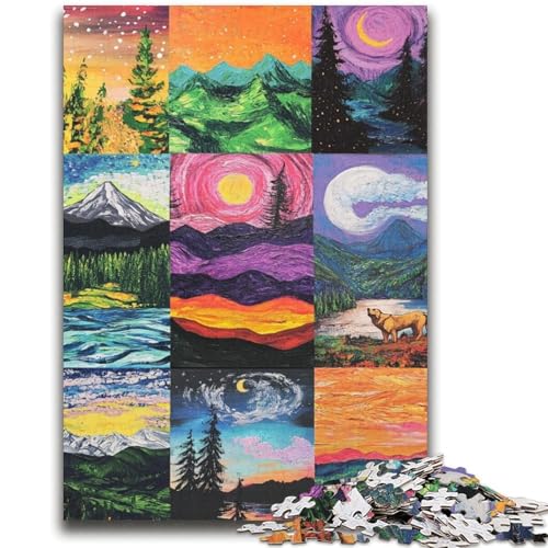 Aurora Collage Puzzles 1000 Teile für Erwachsene, anspruchsvoll zu vervollständigen, Aber lustig und humorvoll, einzigartige Heimdekoration und Geschenke (38x52cm) von LYXIANY
