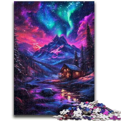 Aurora Mountains Puzzle für Erwachsene, 1000 Teile, Lernspiel, Herausforderung, Spielzeug, Wanddekoration, einzigartige Geburtstags (50x75cm) von LYXIANY