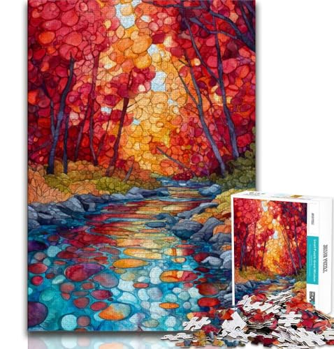 Autumn River Puzzle 1000 Teile für Erwachsene und Jugendliche, Spielzeug, Lernspiele, Stressabbau, Wunschliste mit Weihnachtsmann (75x50cm) von LYXIANY