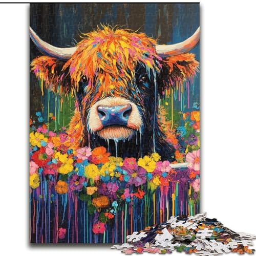 Badezimmerhöhen Kuh-Puzzle 1000 Teile für Teenager, lustige Spiele, Wanddekoration, einzigartige Geburtstags (26x38cm) von LYXIANY