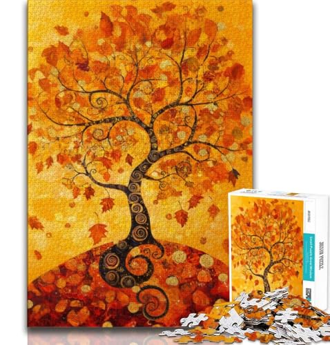 Bäume im Herbst-Puzzle für Teenager, 1000 Teile, hilft dem Gehirn beim Trainieren, süchtig machendes Spielzeug, um Geduld zu fördern, tolles Geschenk (38x26cm) von LYXIANY