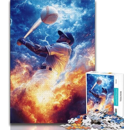 Baseballspieler-Puzzle mit 1000 Teilen für Teenager, hilft dem Gehirn, süchtig machendes Spielzeug zu trainieren, um Geduld zu fördern, einzigartiges Herausforderungsspiel (50x75cm) von LYXIANY