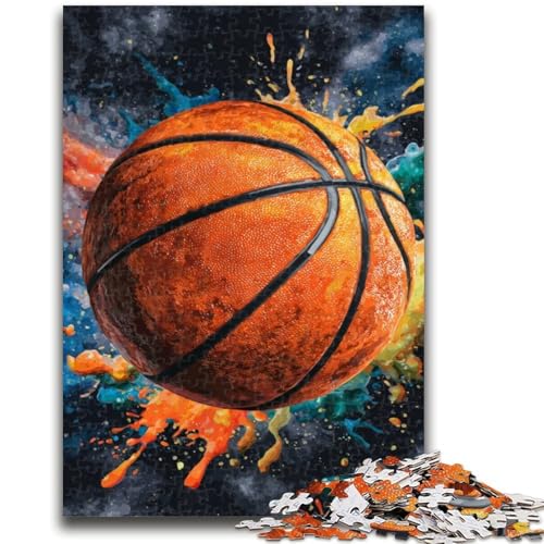 Basketball-Ölgemälde-Puzzle für Erwachsene, 1000-teiliges Puzzle, Denkspiel, Wanddekoration, einzigartige Geburtstags (50x75cm) von LYXIANY