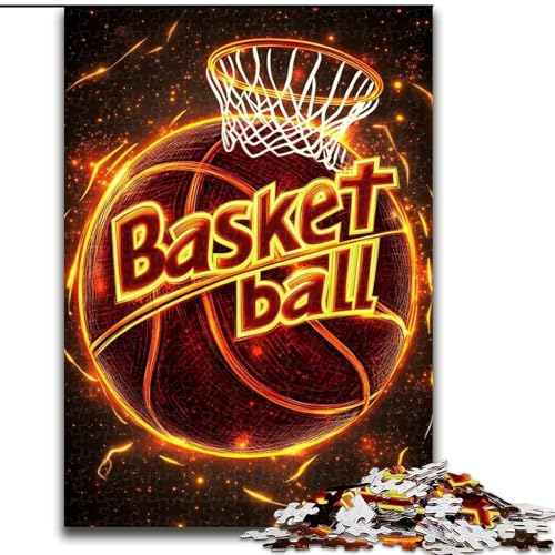 Basketball-Sportpuzzle für Erwachsene, 1000 Teile, anspruchsvolles Spielspielzeug, jedes Teil ist einzigartig – anspruchsvolles Familienspaßspiel (Größe 26x38cm) von LYXIANY