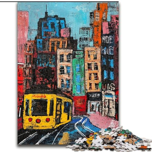 Basquiat City 1000-teiliges Puzzle für Teenager ab 14 Jahren, Heimkunst-Dekoration, Familienspiele, Weihnachts- und Geburtstagsgeschenke (50x75cm) von LYXIANY