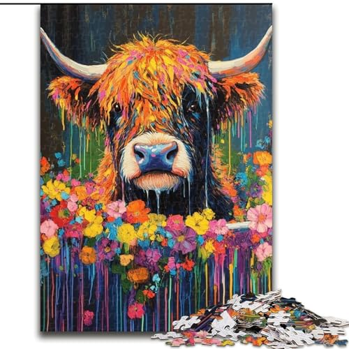 Bathroom Heights Kuh-Puzzle für Erwachsene, 1000 Teile, anspruchsvolles Spielspielzeug, jedes Teil ist einzigartig – anspruchsvolles Familienspaßspiel (Größe 26x38cm) von LYXIANY