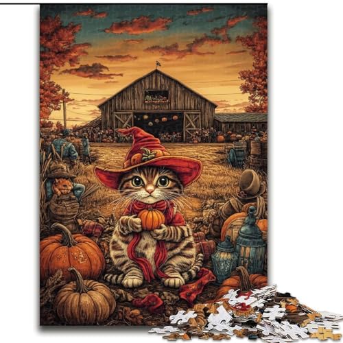 Bauernhof-Katzen-Puzzle, 1000 Teile, für Jugendliche ab 14 Jahren, Geschenkideen zur Heimdekoration (50x75cm) von LYXIANY