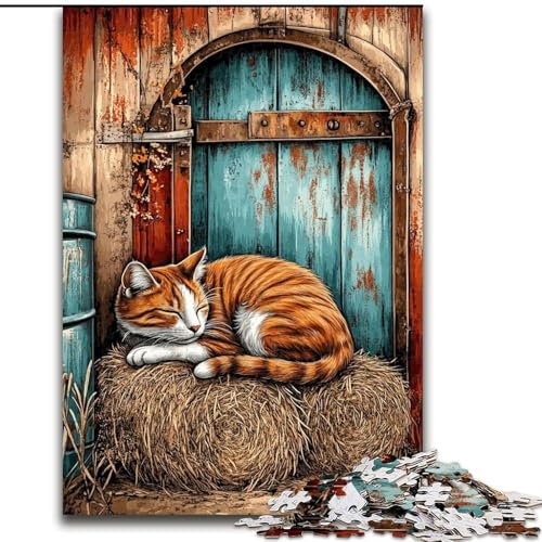 Bauernhofkatzen-Puzzle für Erwachsene und Teenager, anspruchsvolles Spiel und Lernspiel für die ganze Familie zum Geburtstag, Weihnachten (26x38cm) von LYXIANY