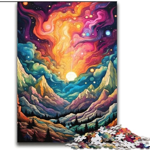 Berg mit bunten Sternen, 2000-teiliges Puzzle für Erwachsene, Familienunterhaltungsspielzeug ganze Familie (70x100cm) von LYXIANY