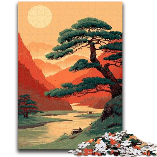 Berge bei Sonnenuntergang, 1000-teiliges Puzzle für Teenager, Lernspielzeug, Familienspiele, Geschenke für Freunde und Familie (50x75cm) von LYXIANY