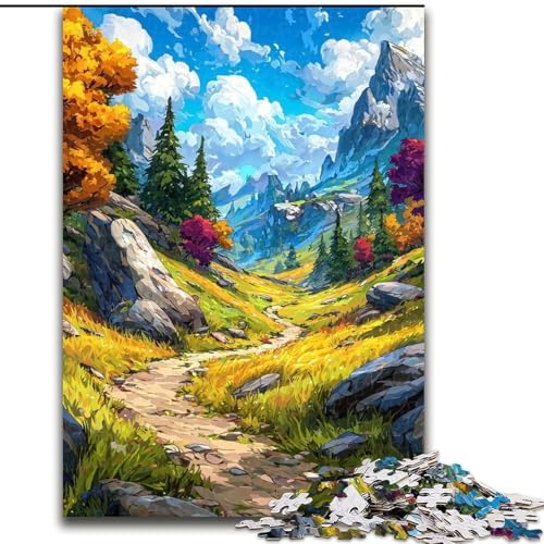 Berge im Herbst-Puzzle für Erwachsene und Teenager, interessante Stressreduzierung, Eltern-Kind-Interaktion (26x38cm) von LYXIANY