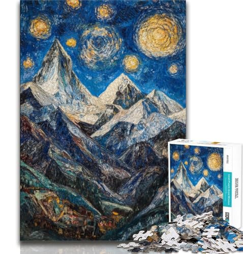 Berggemälde von Van Gogh, 1000-teiliges Puzzle für Erwachsene und Jugendliche, Quizspiel, Wanddekoration, einzigartige Geburtstags, 38x26cm von LYXIANY