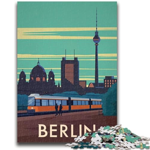 Berlin, Deutschland, Reisekunst-Puzzle für Teenager, 1000 Teile, Lernspielzeug, Familienspiele mit passendem Poster und Quizblatt, 1000 Teile (26x38cm) von LYXIANY