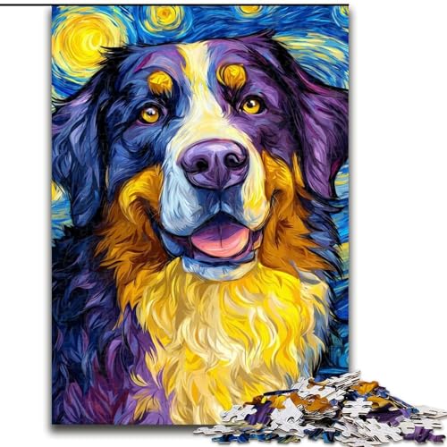 Berner Sennenhund-Puzzle, 1000 Teile, für Erwachsene und Jugendliche, anspruchsvolles Spiel und Familienspiel, Künstlersammlung, bildende Kunst für Kinder ab 14 Jahren (26x38cm) von LYXIANY