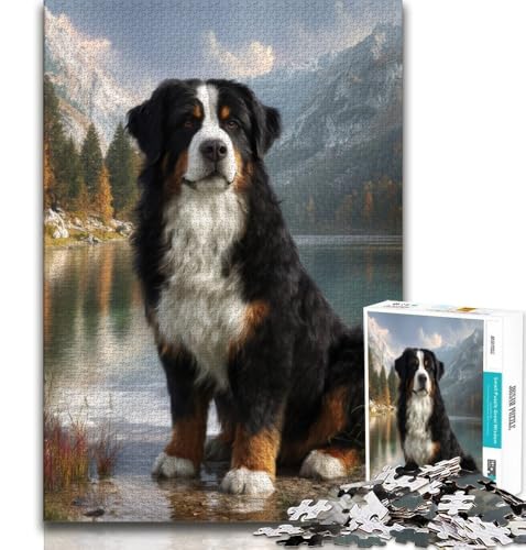 Berner Sennenhund-Puzzle, 1000 Teile, für Teenager, Denkspiel, Wanddekoration, einzigartige Geburtstags (38x26cm) von LYXIANY
