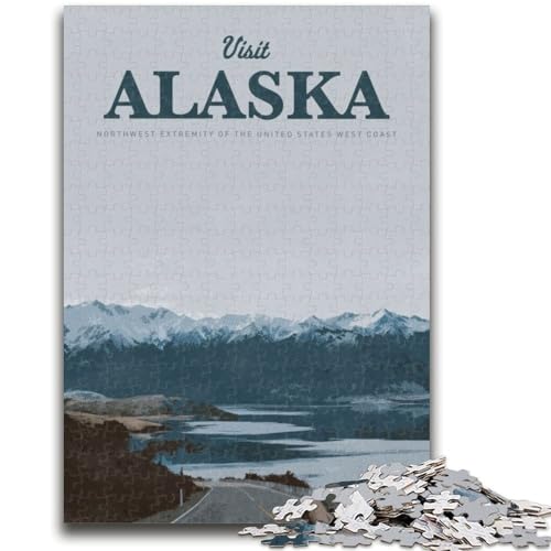 Besuchen Sie Alaska, 1000-teiliges Puzzle für Erwachsene und Jugendliche, lustige Spiele, Wanddekoration, einzigartige Geburtstags, 1000 Teile (50x75cm) von LYXIANY