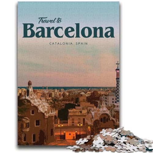 Besuchen Sie Barcelona, Puzzle für Erwachsene, 1000 Teile, Familienspiel zum Stressabbau, schwierige Herausforderung, Geschenke für Freunde und Familie, 2000 Teile (70x100cm) von LYXIANY