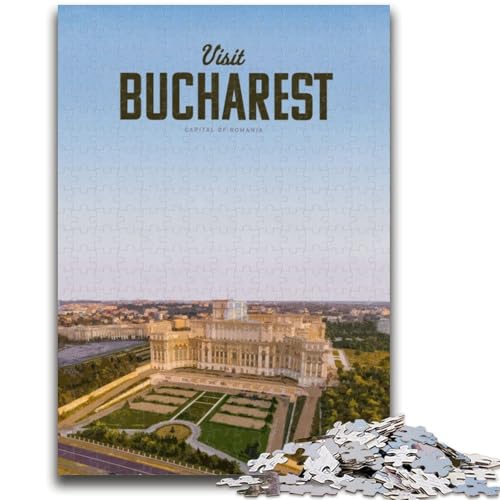 Besuchen Sie Bukarest-Puzzles für Erwachsene und Jugendliche, helfen Sie dem Gehirn, süchtig machendes Spielzeug zu trainieren, um Geduld zu fördern Perfekte Dekoration, 1000 Teile (50x75cm) von LYXIANY