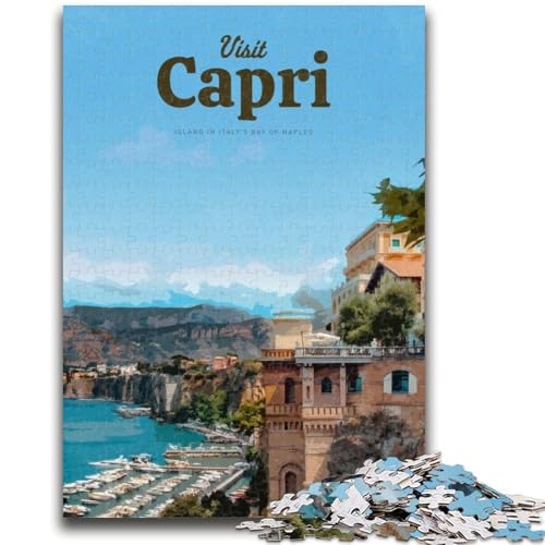Besuchen Sie Capri-Puzzles für Teenager ab 14 Jahren, Spiel, Wanddekoration, einzigartige Geschenke zum Geburtstag und zu Weihnachten, 1000 Teile (50x75cm) von LYXIANY