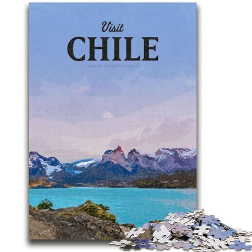 Besuchen Sie Chile-Puzzles für Erwachsene mit 1000 Teilen, Familienaktivität mit passendem Poster und Quizblatt für Kinder ab 14 Jahren, 1000 Teile (26x38cm) von LYXIANY