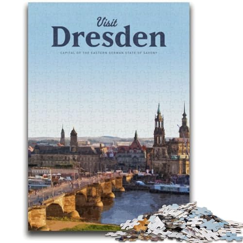 Besuchen Sie Dresden, Puzzle für Erwachsene, 1000 Teile, Lernspiele, Heimdekoration, einzigartige Heimdekoration und Geschenke, 1000 Teile (26x38cm) von LYXIANY