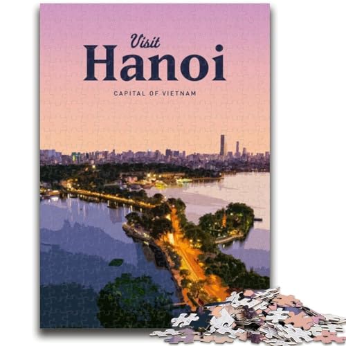 Besuchen Sie Hanoi, Puzzles für Erwachsene und Jugendliche, 1000 Teile, Spielzeug, Lernspiele, Stressabbau, Wunschliste mit Weihnachtsmann, 1000 Teile (26x38cm) von LYXIANY