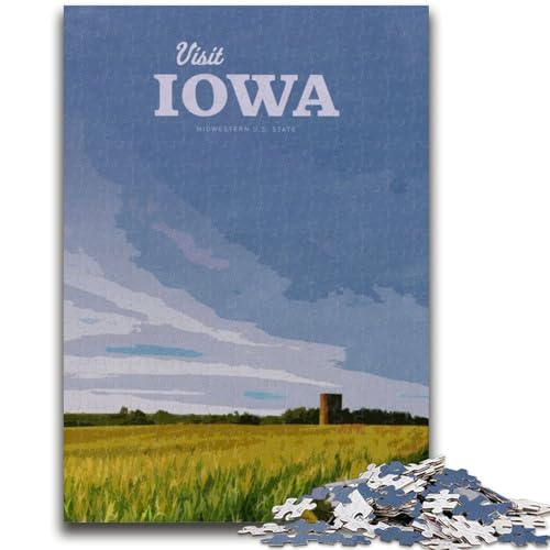 Besuchen Sie Iowa-Puzzles für Erwachsene, 1000 Teile, Denkspiel, Wanddekoration, einzigartige Geburtstags (50x75cm) von LYXIANY