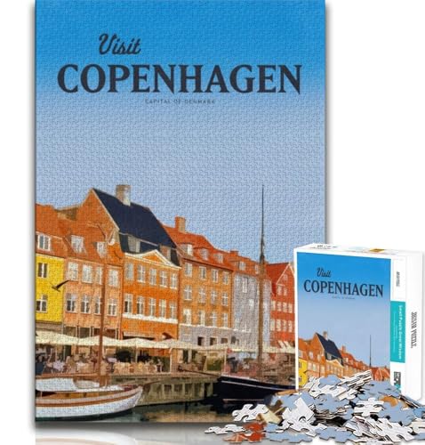 Besuchen Sie Kopenhagen, Puzzle für Teenager, 1000 Teile, lustige Familienspiele, ganze Familie, 38x26cm von LYXIANY