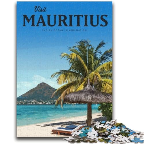 Besuchen Sie Mauritius, Puzzle für Erwachsene, 1000 Teile, Denkspiel, Wanddekoration, einzigartige Geburtstags (50x75cm) von LYXIANY