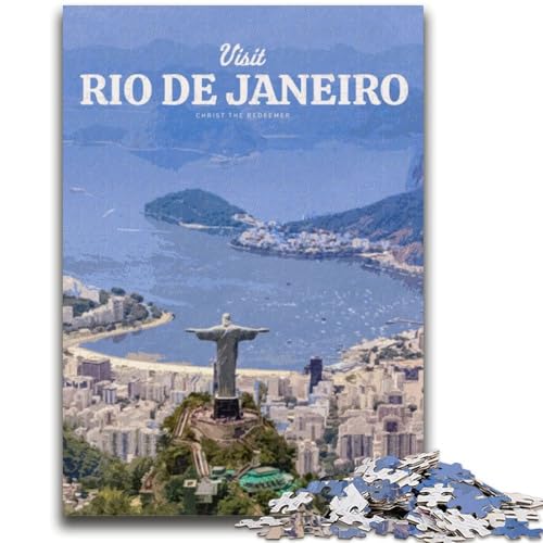 Besuchen Sie Rio De Janeiro, Puzzle für Erwachsene, 1000 Teile, Spielzeug, Lernspiele, Stressabbau, Wichtelgeschenke für Kinder ab 14 Jahren, 1000 Teile (26x38cm) von LYXIANY