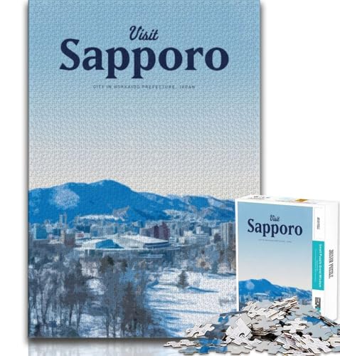 Besuchen Sie Sapporo-Puzzles für Erwachsene, 1000 Teile, Spielzeug, Lernspiele, Stressabbau, geeignet als Schreibtischdekoration, 38x26cm von LYXIANY