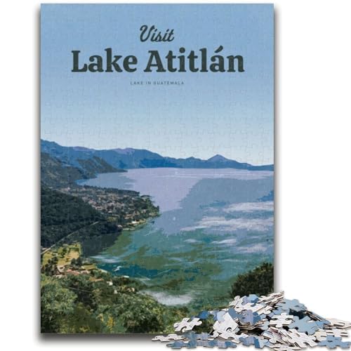Besuchen Sie den Atitlan-See, Puzzle für Erwachsene, 1000 Teile, anspruchsvolles Spiel und Lernspiel für die ganze Familie zum Geburtstag, Weihnachten, 1000 Teile (26x38cm) von LYXIANY