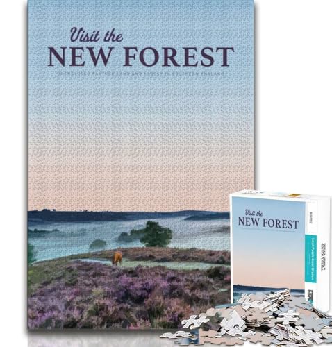 Besuchen Sie den New Forest, Puzzle für Erwachsene, 1000 Teile, Denksportspiel, Wanddekoration, einzigartige Geburtstags, 38x26cm von LYXIANY
