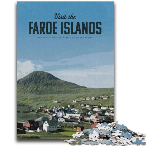 Besuchen Sie die Färöer-Inseln, Puzzle für Teenager, 1000 Teile, Lernspielzeug, Familienspiele, geeignet als Schreibtischdekoration, 1000 Teile (50x75cm) von LYXIANY